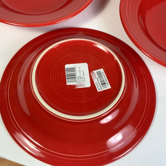Fiesta Rimmed Soup Bowls Scarlet Fiestaware Salad Pasta 13 1/4 oz. Set 4 NOS #N1 - Picture 6 of 8